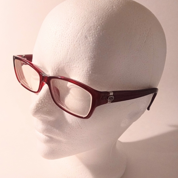Vintage Gucci GG 3573 E67 Unisex Rectangle Red Wine Tone Eyeglasses Frame - Picture 1 of 10